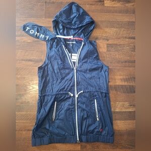 Tommy Hilfiger Navy Hooded Sleeveless Windbreaker